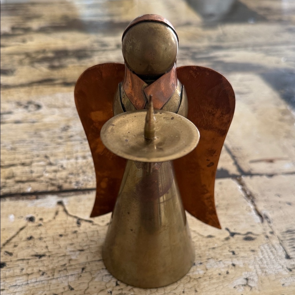 Vintage Copper and Brass Angel Candleholder